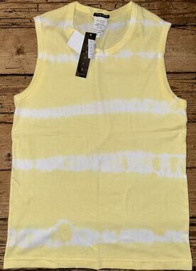 Theory Women Sz L Yellow Tye Dye Tank